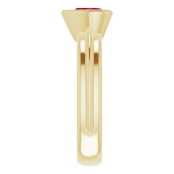 Lab-Grown Heart-Shaped Ruby Solitaire Ring in 14K Gold 4