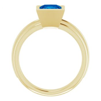 Lab-Grown Princess-Cut Sapphire Solitaire Ring in 14K Gold 2