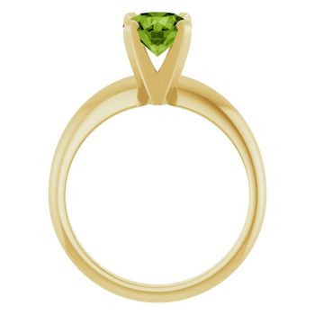 Peridot Gemstone Solitaire Ring in 14K Yellow Gold 2
