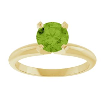 Peridot Gemstone Solitaire Ring in 14K Yellow Gold 3