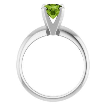 Peridot Gemstone Solitaire Ring in 14K White Gold 2