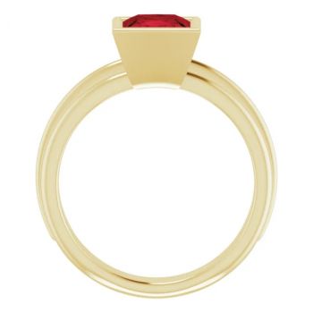 14K Gold Princess-Cut Garnet Solitaire Ring 2