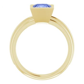 14K Gold Princess-Cut Tanzanite Solitaire Ring 2