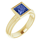 14K Gold Princess-Cut Tanzanite Solitaire Ring