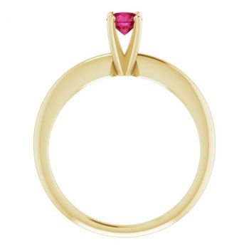 Ruby Gemstone Solitaire Ring in 14K Yellow Gold 2