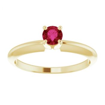 Ruby Gemstone Solitaire Ring in 14K Yellow Gold 3