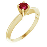 Ruby Gemstone Solitaire Ring in 14K Yellow Gold