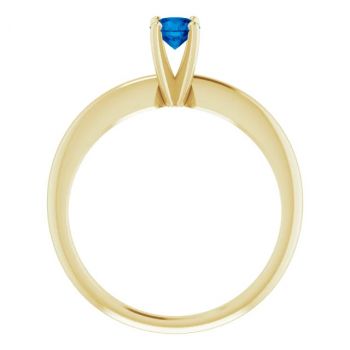 Sapphire Gemstone Solitaire Ring in 14K Yellow Gold 2