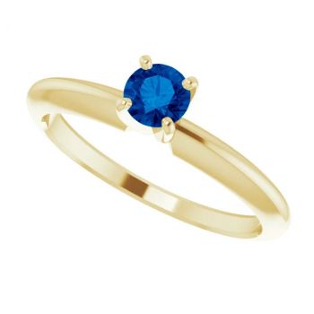 Sapphire Gemstone Solitaire Ring in 14K Yellow Gold 4