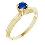 Sapphire Gemstone Solitaire Ring in 14K Yellow Gold