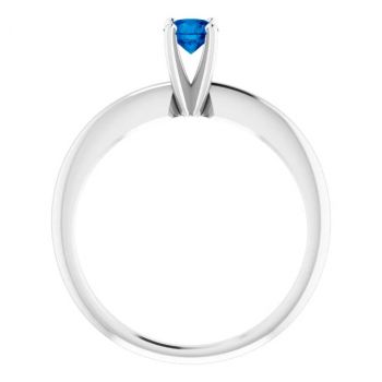 Sapphire Gemstone Solitaire Ring in 14K White Gold 2