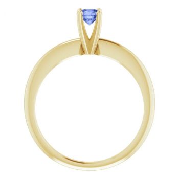 Tanzanite Gemstone Solitaire Ring in 14K Yellow Gold 2