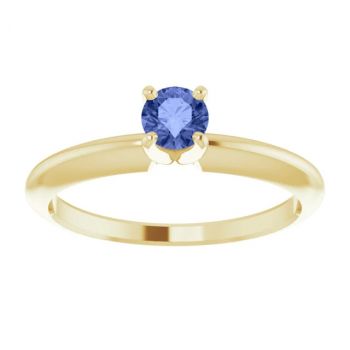 Tanzanite Gemstone Solitaire Ring in 14K Yellow Gold 3