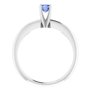 Tanzanite Gemstone Solitaire Ring in 14K White Gold 2