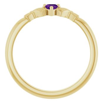 Amethyst Claddagh Ring for Women in 14K Gold 2