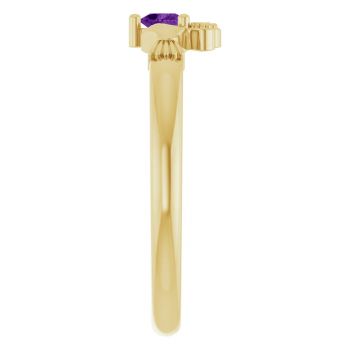 Amethyst Claddagh Ring for Women in 14K Gold 4