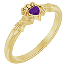Amethyst Claddagh Ring for Women in 14K Gold