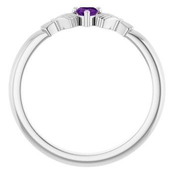 Sterling Silver Amethyst Claddagh Ring for Women 2