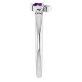 Sterling Silver Amethyst Claddagh Ring for Women 4