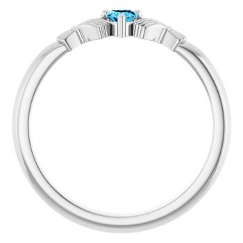 Aquamarine Claddagh Ring for Women in Sterling Silver 2