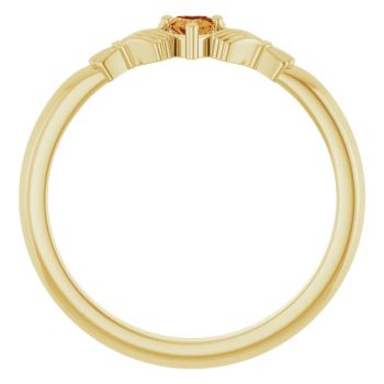 14K Gold Citrine Gemstone Claddagh Ring for Women 2