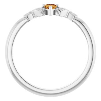 Women's Citrine Gemstone Claddagh Ring in Sterling Silver 2