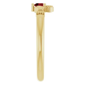 Garnet Claddagh Ring in 14K Gold for Women 4