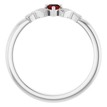 Sterling Silver Garnet Claddagh Ring for Women 2