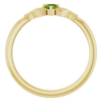 Women's 14K Gold Peridot Claddagh Ring 2