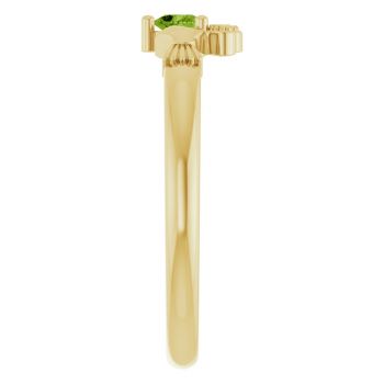 Women's 14K Gold Peridot Claddagh Ring 4