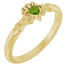 Women's 14K Gold Peridot Claddagh Ring