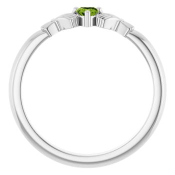 14K White Gold Peridot Claddagh Ring for Women 2