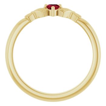 14K Gold Heart Ruby Claddagh Ring for Women 2