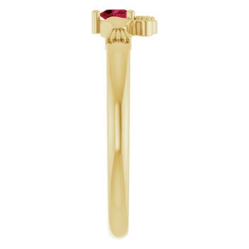 14K Gold Heart Ruby Claddagh Ring for Women 4