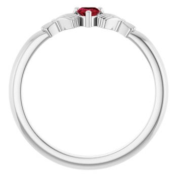Sterling Silver Ruby Gemstone Claddagh Ring for Women 2