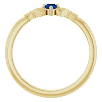 Heart Sapphire Claddagh Ring for Women in 14K Gold 2