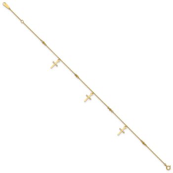 Cross Anklet, 14K Gold 2