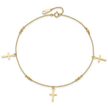 Cross Anklet, 14K Gold 4