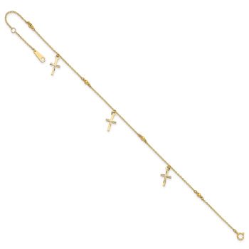 Cross Anklet, 14K Gold 5