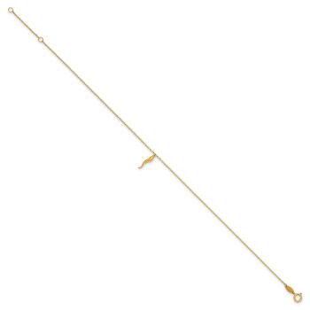 14K Gold Italian Horn Charm Anklet 2