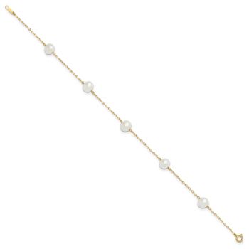 Freshwater Pearl Anklet, 14K Gold 2
