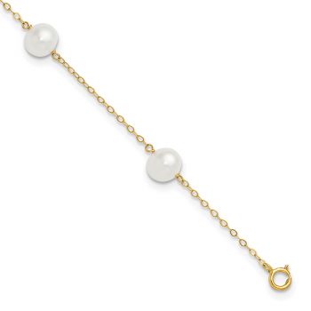 Freshwater Pearl Anklet, 14K Gold