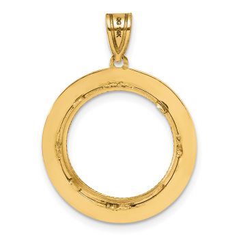 Black Enamel Greek Key Bezel Pendant for 1/10 Oz American Eagle Coin 14K Gold 3