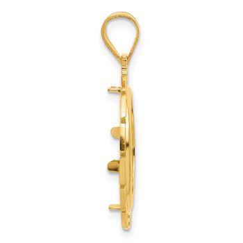 Greek Key Bezel Pendant for 1/10 Oz American Eagle Coin in 14K Gold 2
