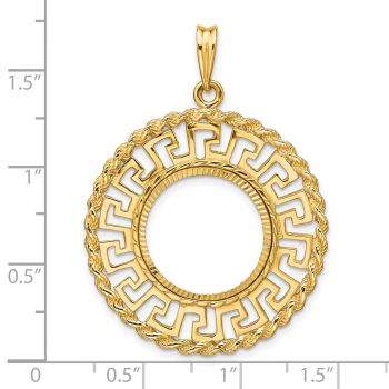 Greek Key Bezel Pendant w/ Rope Bezel for 1/10 Ounce American Eagle Coin 4