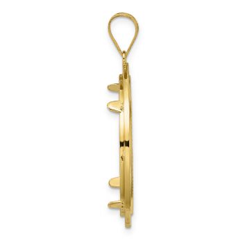 Black Greek Key Bezel Pendant for 1/2 Oz American Eagle Coin in 14K Gold 2