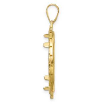 Greek Key Bezel Pendant for 1/2 Oz American Eagle Coin 14K Gold 2