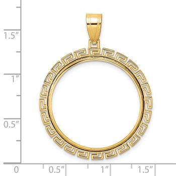 Greek Key Bezel Pendant for 1/2 Oz American Eagle Coin 14K Gold 4