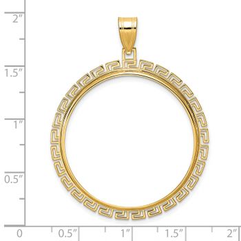 Greek Key Bezel Pendant in 14K Gold for 1 Oz American Eagle Coin 4