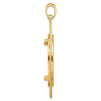 Greek Key Bezel Pendant w/ Rope Border for 1 Oz American Eagle Gold Coin 14K Gold 2